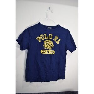 Polo Ralph Lauren‎ BOYS L 14 16 Blue Tiger Front Graphic T Shirt 27-B-05